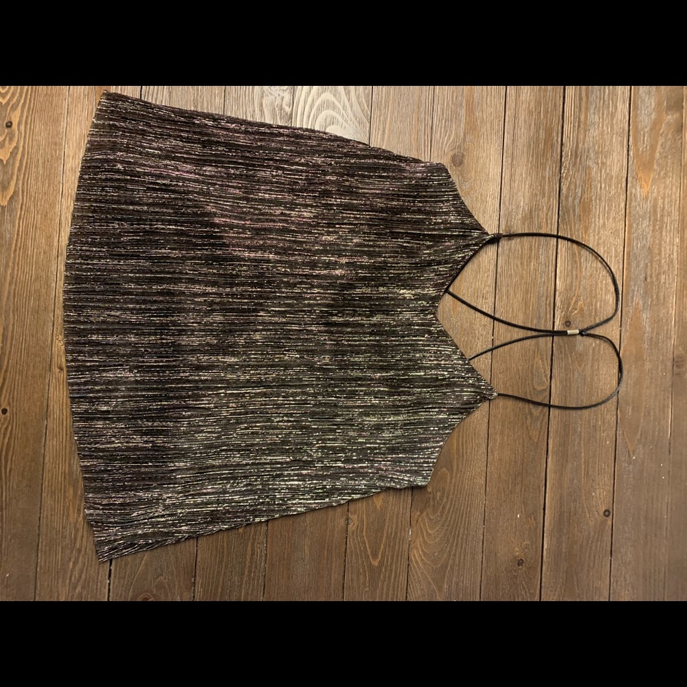 Black and gold “glittered” dressy top